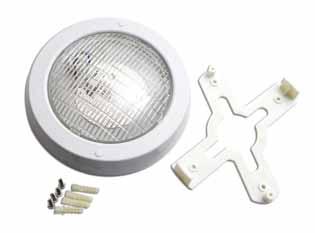 FLAT LIGHT: - Flat light index IP 68 underwater made of UV-resistance white ABS. - The light is mounted by bracket fixing plugs. - Supplied with 2 m (2x1.5 mm 2 ) cable.