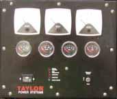 The panel is also equipped with a emergency stop push button and an Alarm Horn with silence button.