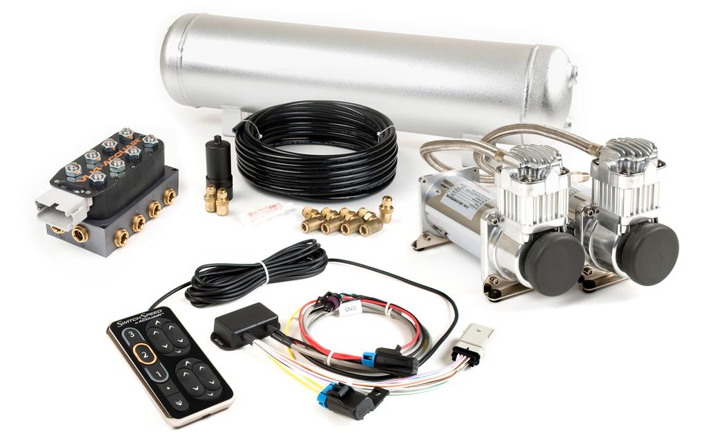 Shown: AA-AMP2-SS-EN The SwitchSpeed Air Management Packages bring together all of the highest quality components available to operate your Air Springs in one easy to order part number.