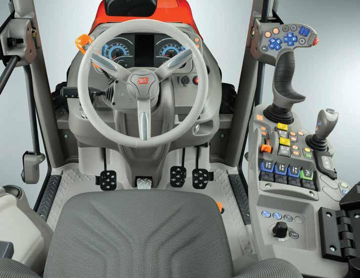 Integrated into the driver seat and longitudinally adjustable to suit the stature of the user, this unique solution places all the functions within easy reach of the fingertips, offering access to