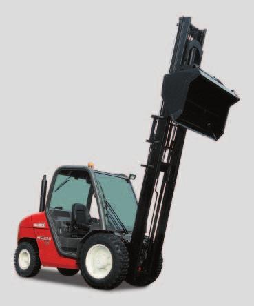 A tilt angle of 66 enables a re-handling bucket to be used.