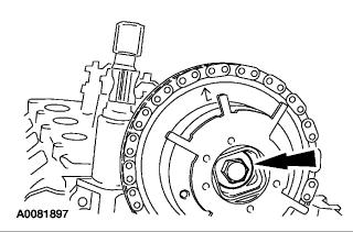 16 of 27 3/9/2012 8:26 AM 3. CAUTION: Damage to the camshaft phaser sprocket assembly will occur if mishandled or used as a lifting or leveraging device. NOTE: LH shown, RH similar.
