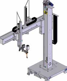 Basic Station 1 - Modular and Custom format Conventional Column and boom, with a movable boom and welding head at boom end. Welding equipment can be positioned along four axes.