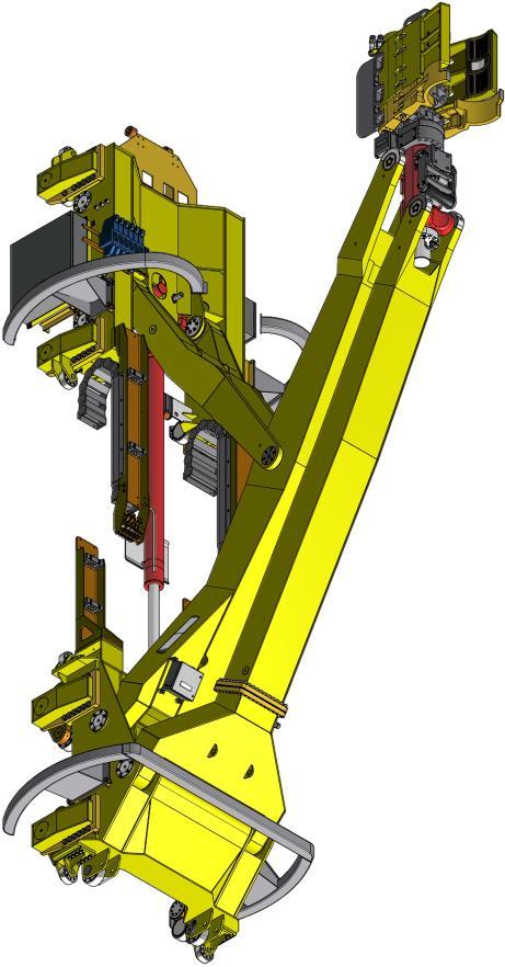 Upper beam Case study Upper trolley Vertical pipehandling machine SmartRacker (Cameron Sense) Upper dolly Gripper arm hoisting winch Upper guide arm Auxiliary arm