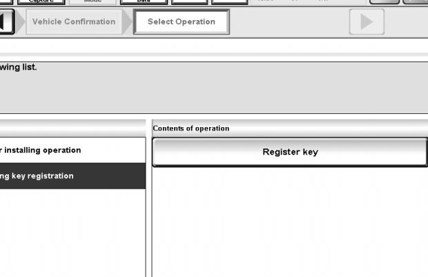 b) Under OPERATION CATEGORY menu click When performing key registration as shown in Fig. 14. Fig. 15 14) RES key fobs programming instructions.
