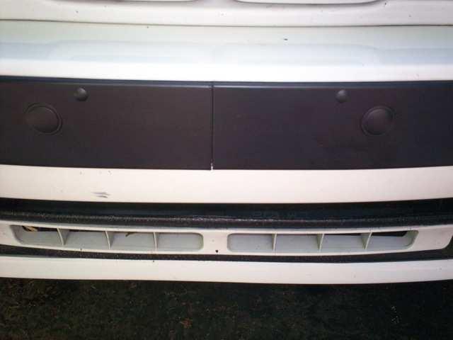 Hole-y plastic bumper front! (How-to: cover license plate holes in bumper trim) Pics! - e3.