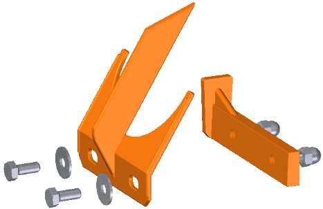 Straight support + Peel ejector shovel + DIN 933 (2units) + DIN 9021 Washer (2units) + DIN 1587 Nut (2units) 33.0041.