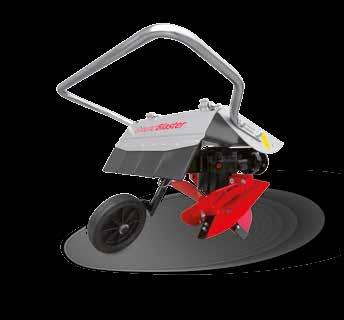 Minimum power required:*: 3,5 kw (46 cm) - 4,5 kw (52 cm) - 5,5 kw (66 cm) - 7,5 kw (80 cm) Transmission with gears in oil bath Adjustable working depth (not available for 46-cm model) The tilling