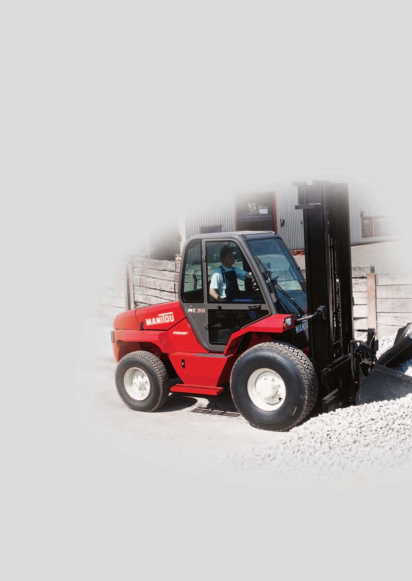 MC 40/50 : specialists in yard handling The MC 4 and 5 tonne trucks from the MANITOU range are designed for handling heavy, long and bulky loads outside on uneven ground.
