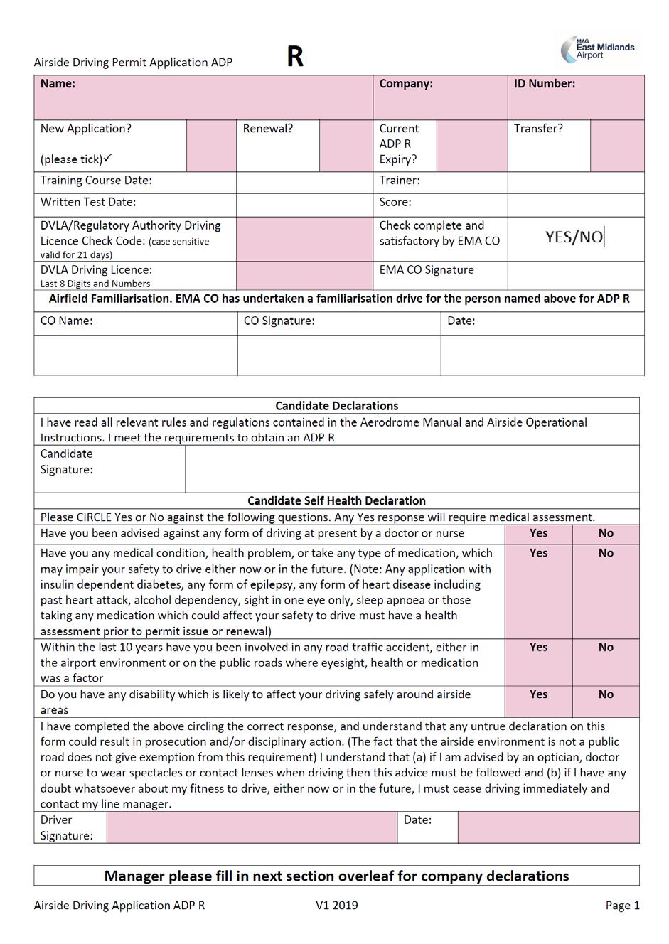 Appendix 7 - R Permit Application Form