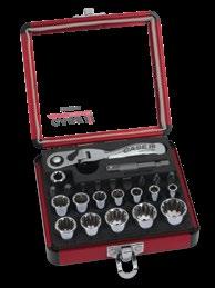 provides access to difficult-to-reach areas Durable socket set for a wide array of jobs Includes 1/4" socket and