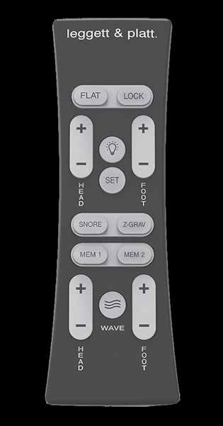 REMOTE CONTROL FUNCTION FLAT BUTTON Pressand hold to lower the base to the flat position. This button will also turn off the massage motors.