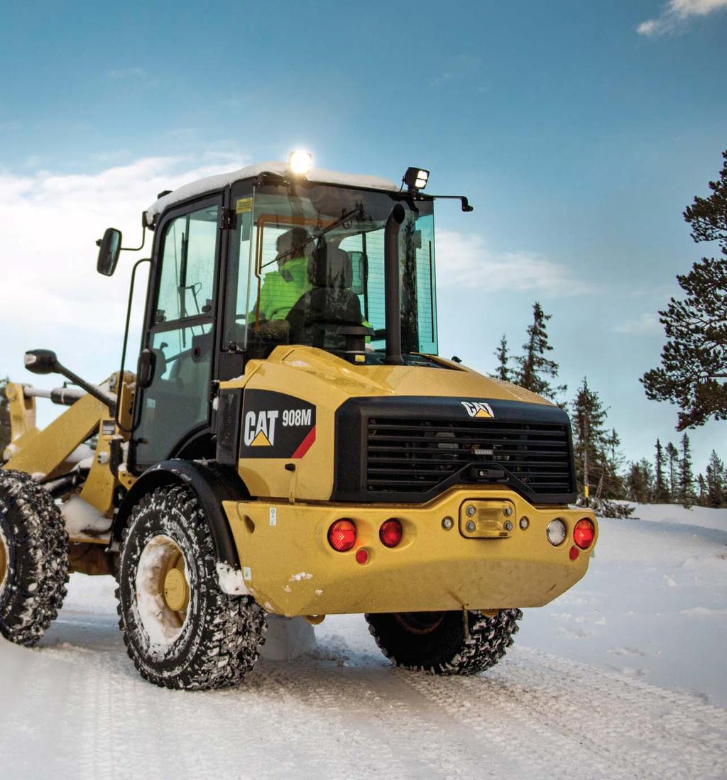 The Cat 906M, 907M and 908M Compact Wheel Loaders deliver high performance with outstanding versatility.