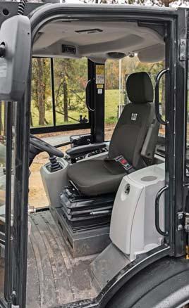 continuous flow triggers along with proportional, third function auxiliary hydraulics. Easy access to the cab with ergonomically placed grab rails, steps and large platform. Low sound levels.