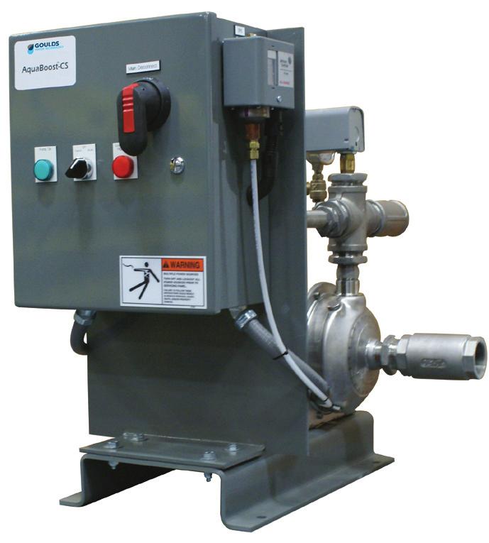 AquaBoost CS Constant Speed Simplex Specifically designed as a compact, easy to install and maintain package for applications where sufficient main pressure is not available or elevation is a problem.