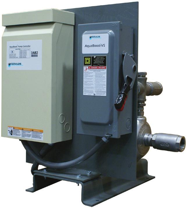 AquaBoost VS Variable Speed Simplex Specifically designed as a compact, easy to install and maintain package for applications where sufficient main pressure is not available or elevation is a problem.