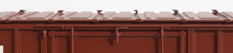 11. Add roofwalk (if required). For a car requiring a roofwalk, we include a roof with moldedon supports.