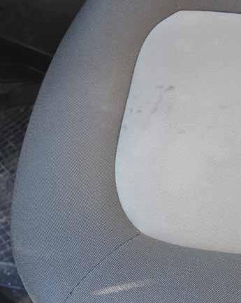 LUGGAGE COMPARTMENT, DOOR INSIDES, SEATS AND INTERIOR PANEL DAMAGES Acceptable Damages Dirt in luggage compartment, on upholstery of door insides,