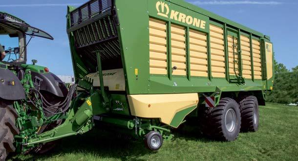 Sloping mudguards prevent crop from collecting.