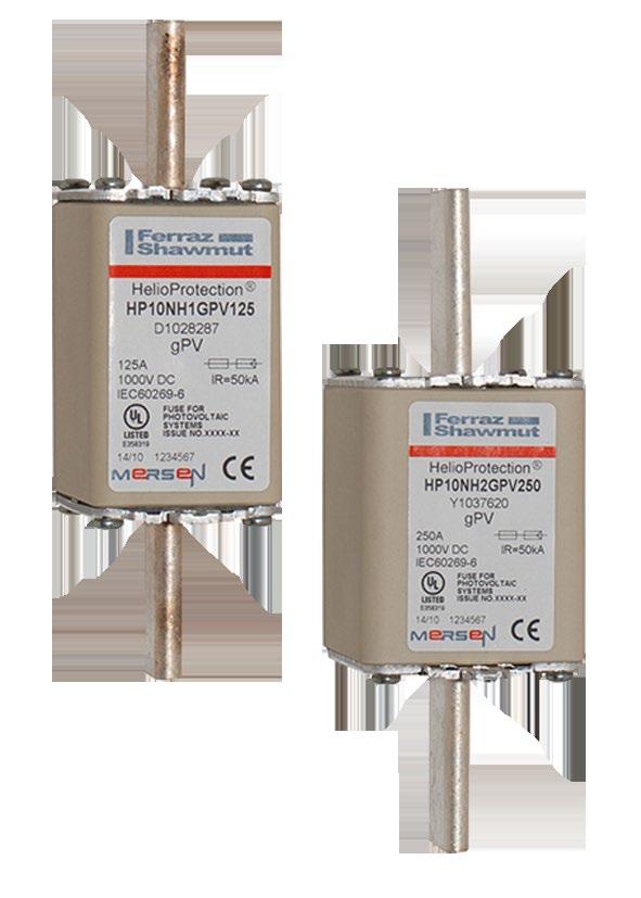 SPECIAL PURPOSE FUSES PHOTOVOLTAIC FUSES FEATURES & BENEFITS Mersen HP10NH photovoltaic (PV) fuse series was engineered and