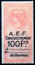 6.E.F. ENREGISTREMENT.E.F. PSSEPORTS 1920. Dimension stamp of France, ovpt "Enregistrement", surcharged and five bars through previous value. 1. 1F on 3F violet & black... 20.00 2.