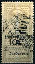 General Duty (Timbre Fiscal) Daussy keytype stamp of France of 1925 (lined background). F20. 10F blue & red... 10.00 F20a. double ovpt... 20.00 1931..E.F. Dimension stamps, ovpt normally reading up.