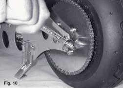 3. Once this is achieved the wheel nuts must then be relocked into position and wheel alignment must be checked (while turning the wheel, visually check that the clearance between the wheel and the