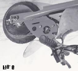 To stop, release the accelerator handle and depress the BRAKE LEVER (on the left side of the handlebars). Depressing the brake will temporarily disengage power to the motor. 17.