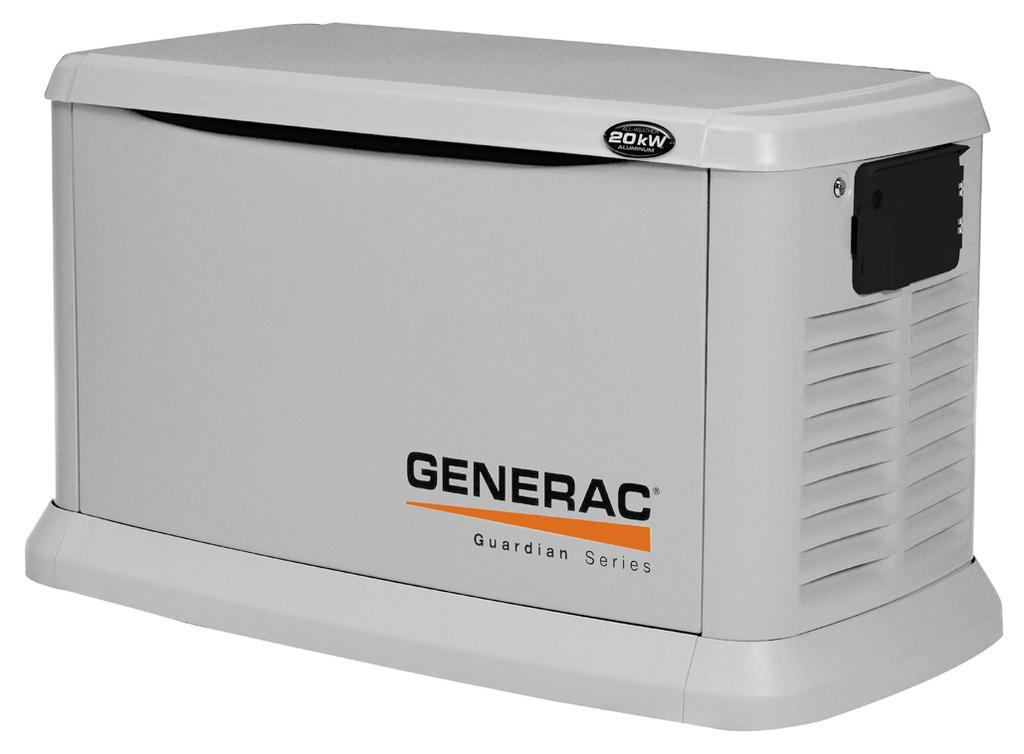 GUARDIAN SERIES Residential Standby Generators Air-Cooled Gas Engine of 5 Includes: True Power Electrical Technology Two Line LCD Multi-Lingual Digital Evolution Controller (English/Spanish/