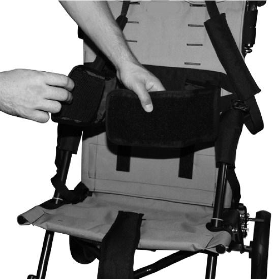 PIC3 PIC4 Butterfly chest harness: Install - choose desired backrest belt-holes in backrest to set the
