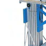 aluminum mast system, heavy-duty lifting chains and a welded