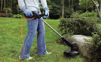 TRIMMERS 32 12" ELECTRIC STRING TRIMMER/EDGER 3.5A motor 12" cutting width 0.065" line Bump line feed Weighs 4 lb.