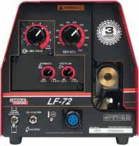 LF-74 Four Roll Shown Rugged MAXTRAC wire drive system. Back View Gas Hose Connection Inlet. Control Cable Connector with Spin-Nut for fast, easy, tool-less connection.