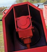 Once positioned, a shut-off valve on the underside of the auger tube limits the circulation of the