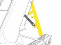 Hydraulically adjustable axle allows operator to control height of cross augers inside bag depending on ground conditions.