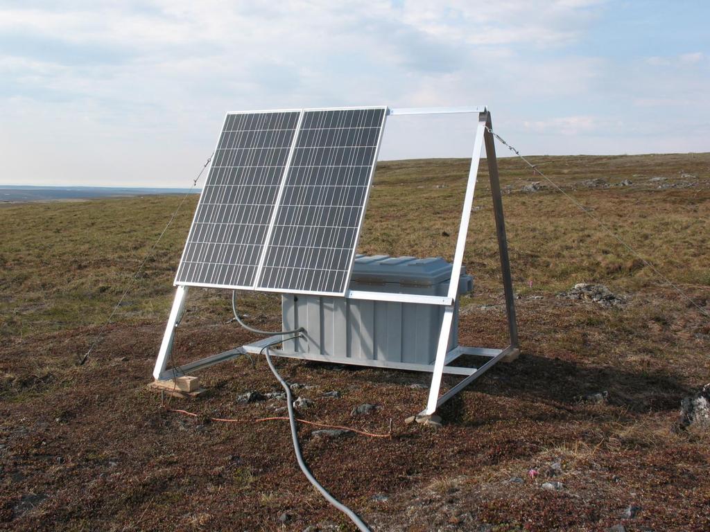 Oberbauer/ITEX Solar Power Systems Set-Up, Operation and Maintenance Manual System #1 at Imnavait Creek System Description: These solar power systems are designed to provide the ITEX project with a