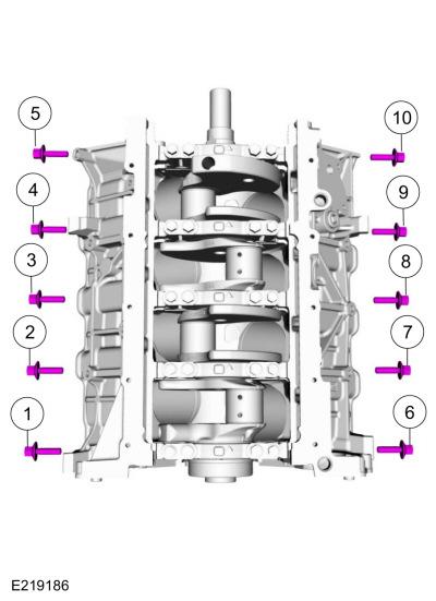 Page 12 of 75 13. Check the crankshaft end play. Refer to: Specifications (303-01D Engine - 5.2L 32V Ti-VCT, Specifications). Check that crankshaft torque-to-turn does not exceed 6 Nm (53 lb-in).