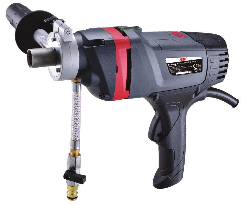 DM2 WET DIAMOND CORE DRILL MOTOR A light, compact, high speed 1800W coring motor, specially designed for fast wet drilling of small diameter holes up to 50mm.