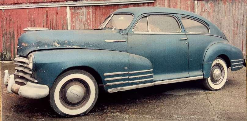 1947 Chevy Fleetline Aero Sedan, 6cyl, 3 speed, good solid body very little rust,