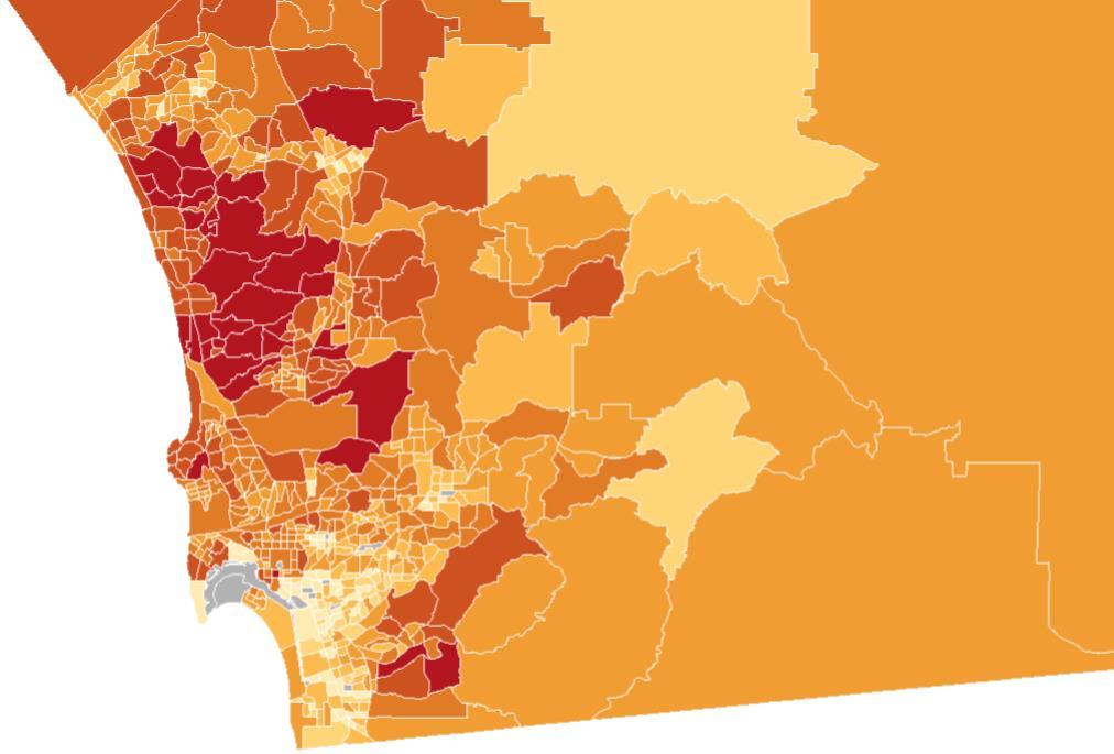 San Diego County Rebates by Census Tract