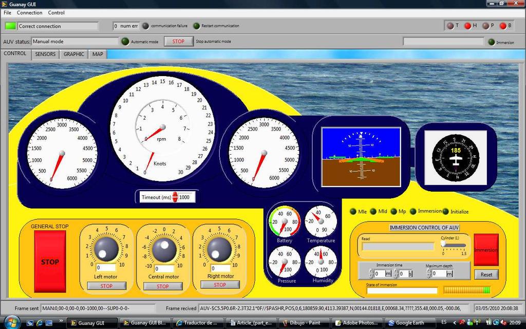 IV. GRAPHICAL USER INTERFACE (GUI) The vehicle needs user interaction in terms of parameter control, operational verification, data acquisition and downloading.