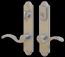 The 1 deadbolt backset is engaged by turning the key on the outside or thumb turn on the inside.