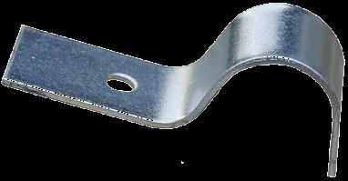 27 #44 One Hole Pipe Strap Finishes Materials Pre-Galvanized Carbon Steel, Stainless Steel 304SS & 316SS for the support of light duty conduit on walls or sides of beams.