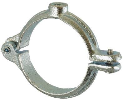 39 #38R Split Ring Hanger Finishes Materials Approvals Zinc Plated Malleable Iron See #38RSS for Stainless Steel Specifications Complies with MSS SP-58 and SP-69 (Type 12).