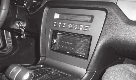Installation instructions for part KIT FEATURES DIN radio provision with pocket ISO DIN radio provision with pocket Double DIN radio provision Painted charcoal to match factory dash Ford Mustang