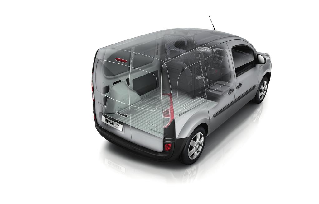 READY FOR WORK THE RENAULT KANGOO HAS SIMILAR EXTERNAL DIMENSIONS TO A MID-SIZE SUV, YET ITS INTERIOR SPACE HAS BEEN DESIGNED FOR YOUR WORKDAY, WITH A ROOMY REAR THAT S EASY TO LOAD AND UNLOAD.