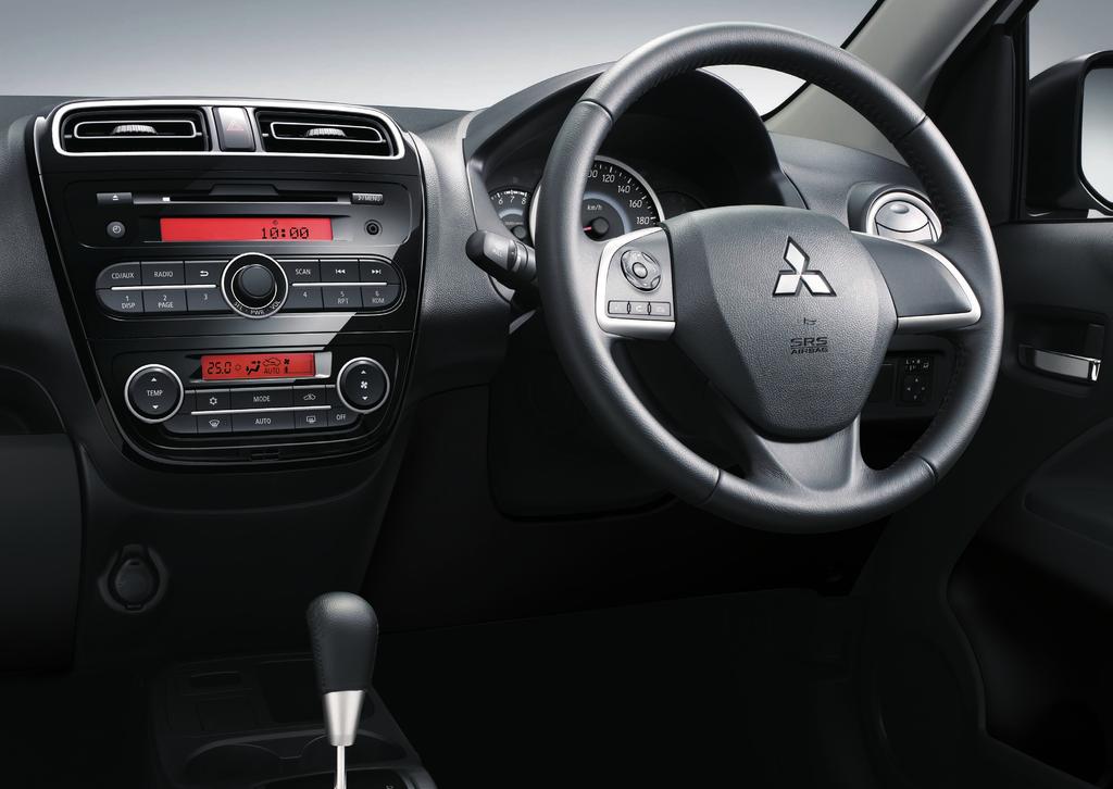 The simple yet stylish interior of Mirage sedan will surround you and your passengers with quality