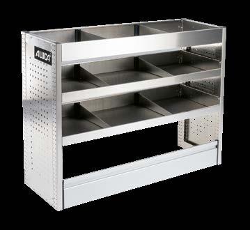 separators 2 x Shelf trough, low, with shelf bin separators 1 x Bottom compartment with flap Anti-slip mats