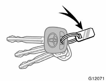 Keys Side doors Your vehicle is supplied with two kinds of keys. 1. Master key This key works in every lock. 2. Sub key This key will not work in the back door and glove box.