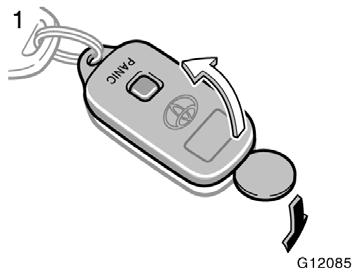 The PANIC mode does not work when the ignition key is in the ACC or ON position. Replacing battery For replacement, use a CR2016 lithium battery or equivalent.